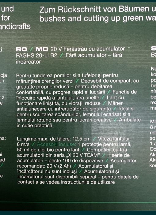 Minidrujba Parkside 20V