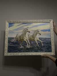 Картина с двумя лошадьми