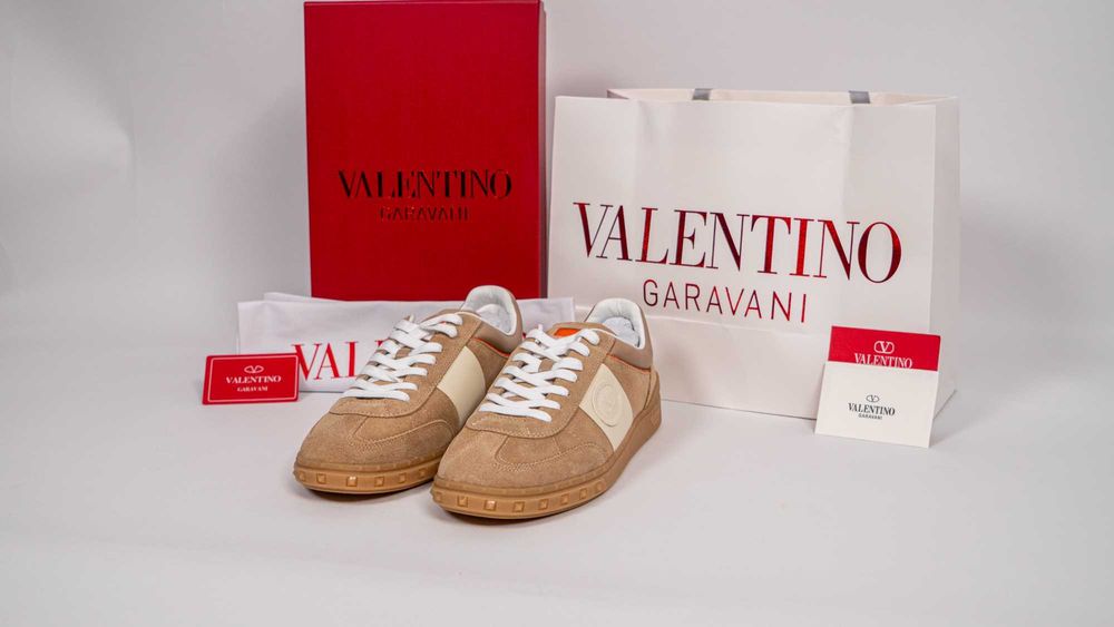 Маратонки Valentino Upvillage Low Top – Естествен Велур и NAPA Кожа