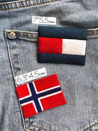 Вышитая нашивка патч шеврон на одежду, Hilfiger, флаг Norway
