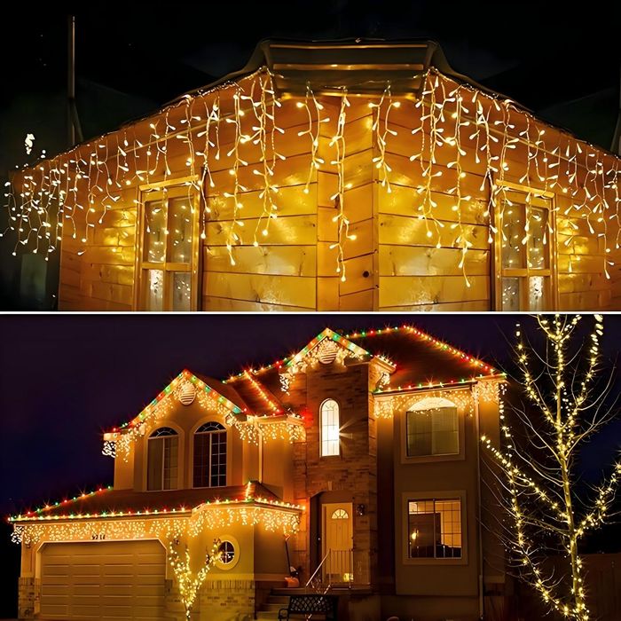 12метра Висящи Коледни Лампи Завеса