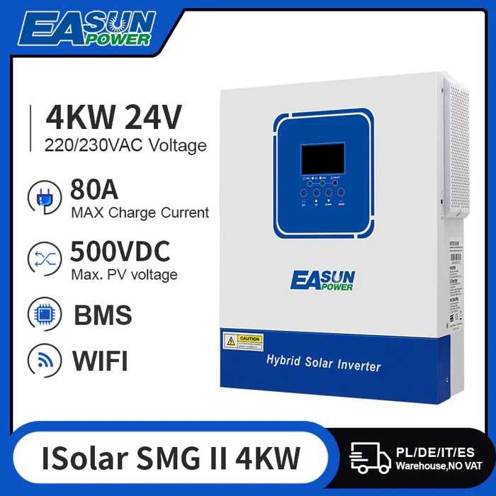 EASUN SMG 4KW 24V Invertor cu MPPT 100A + Wifi