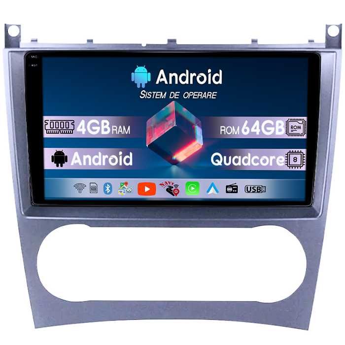 Navigatie Mercedes C-Class W203 2003-2007, Android 14, 9INCH, 4GB RAM