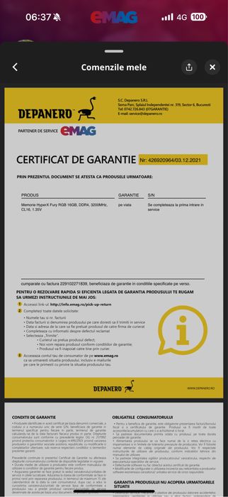 Memorie HyperX Fury RGB 16GB, DDR4, 3200MHz, CL16, 1.35V