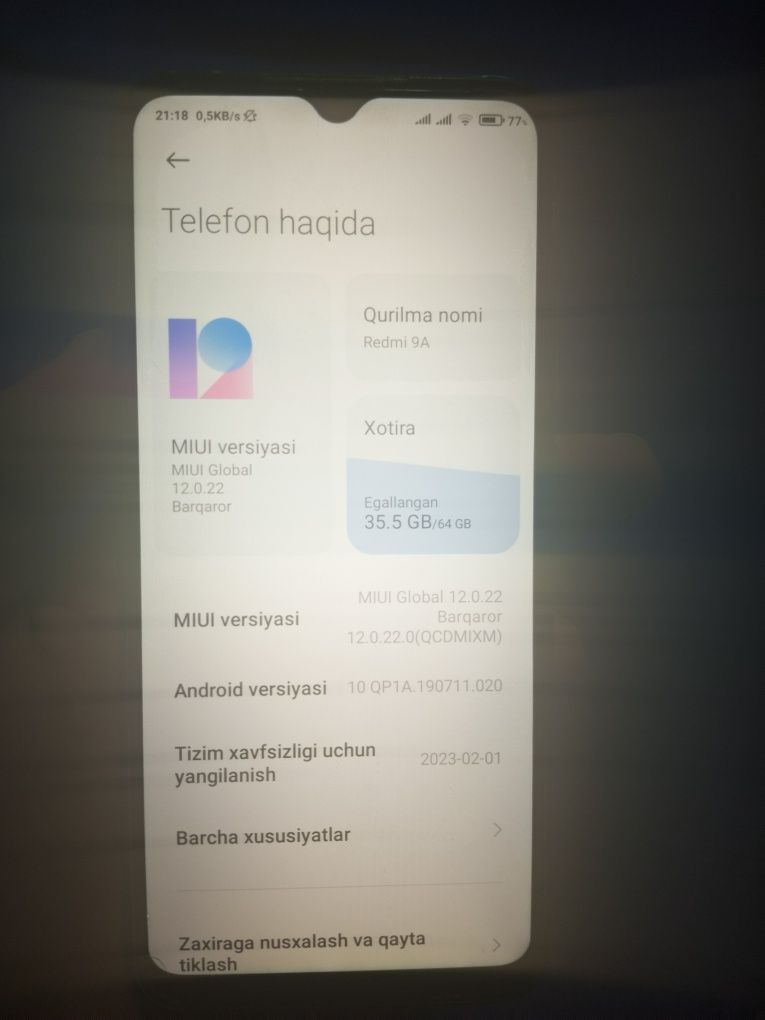 Redmi 9,A holati yaxshi