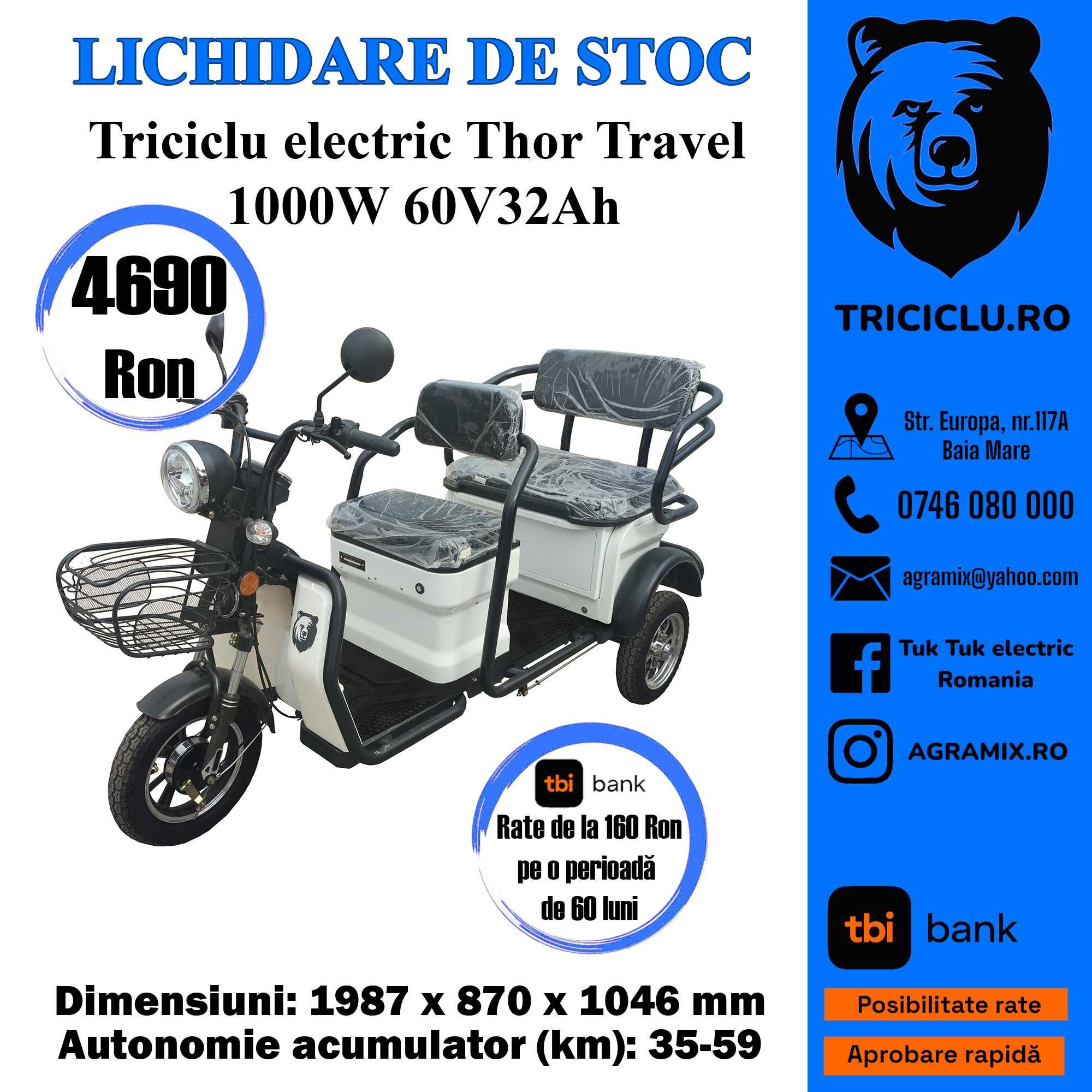 Thor travel triciclu electric - tuktuk Agramix NOU