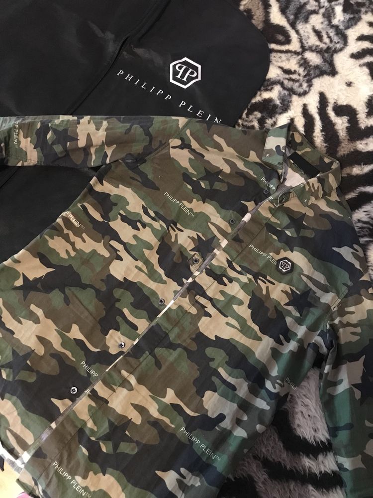 Оригинална Philipp Plein мъжка риза камуфлаж