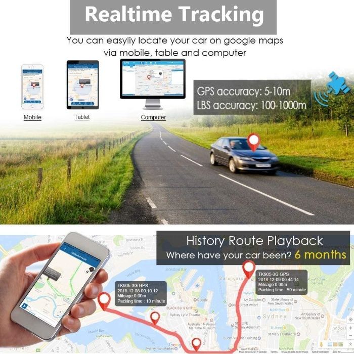 GPS Tracker TK915 , Waterproof, magnet puternic, baterie 10000 mAh