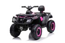 ATV electric Kinderauto S615 4x45W 24V, roti moi, scaun tapitat #Pink