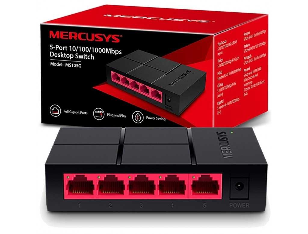 Mercusys MS105G - 5-портовый гигабитный коммутатор/хаб/ HUB switch