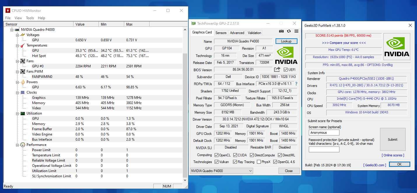 Nvidia Quadro P4000 8Gb DDR5 (Placa video profesionala)