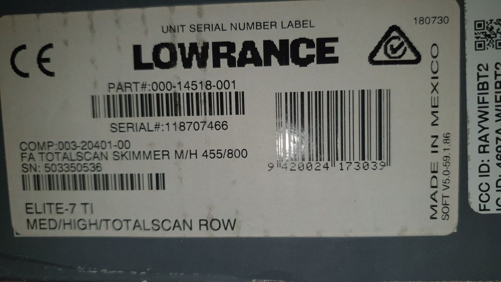 Sonar Lowrance Elite 7Ti cu sonda total scan