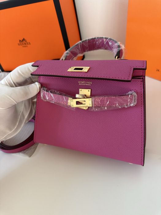 Geanta Hermes Kelly 19cm Fuchsia