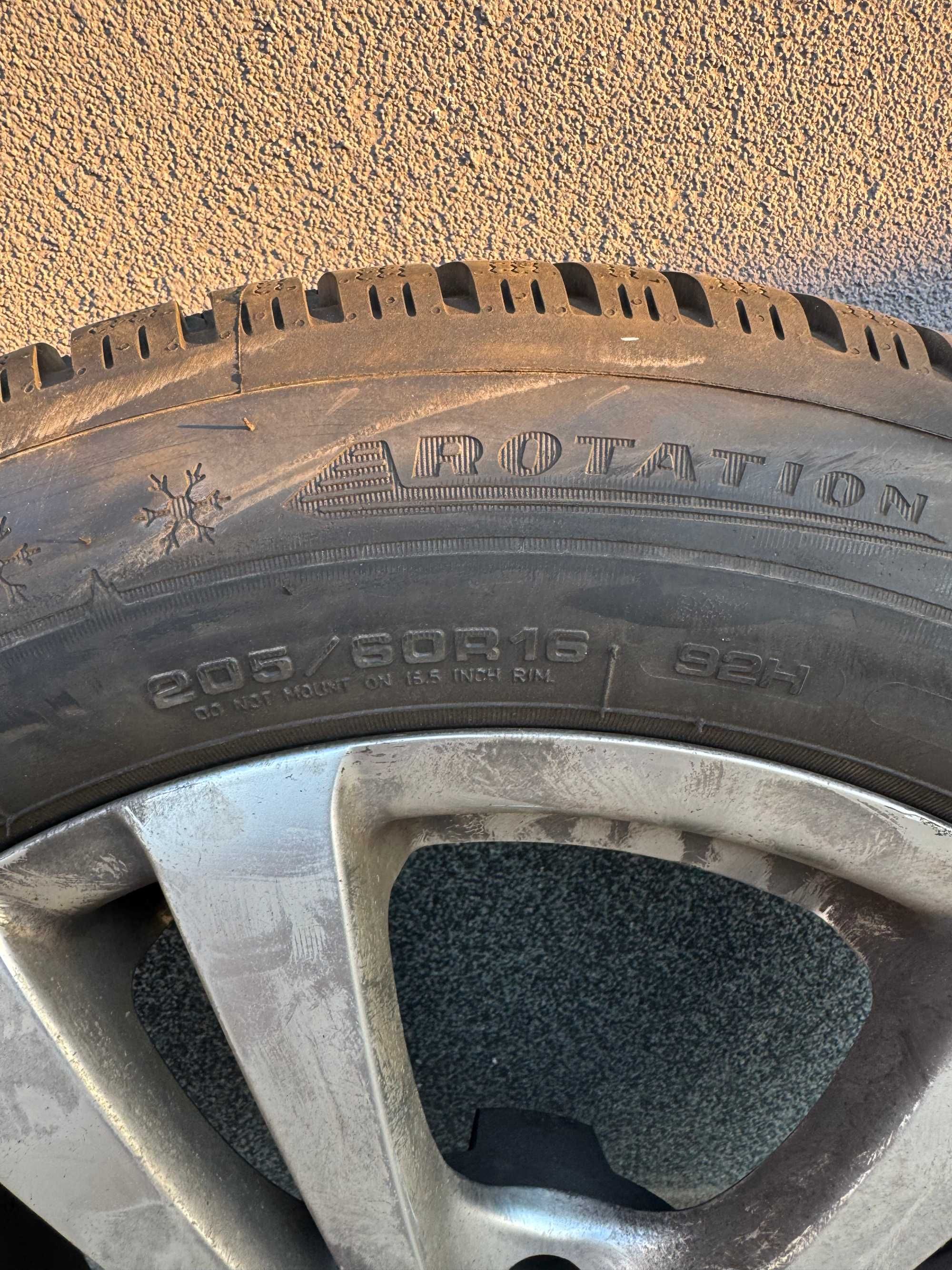 4 броя джанти MMS със зимни гуми Dunlop Winter Sport - 205 60 16