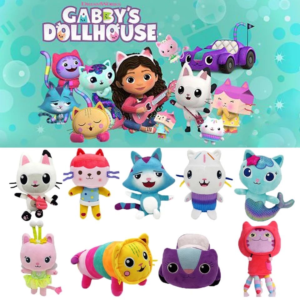 Jucarie de plus Gabbys Dollhouse, personaj Cakey Cat, NOUA