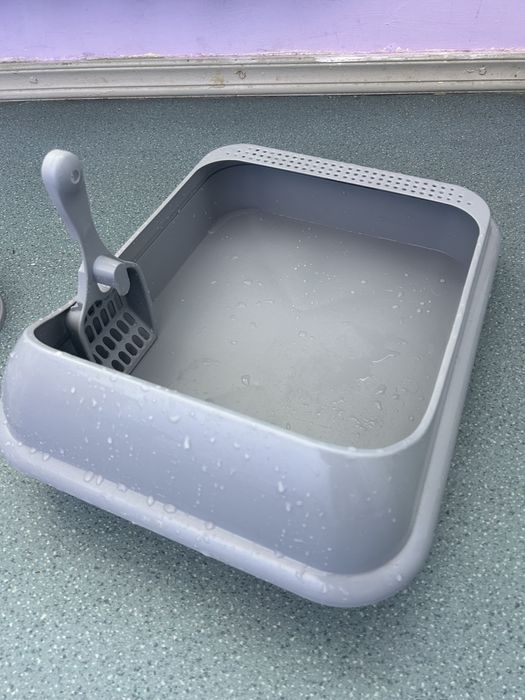 Лоток с совком серый