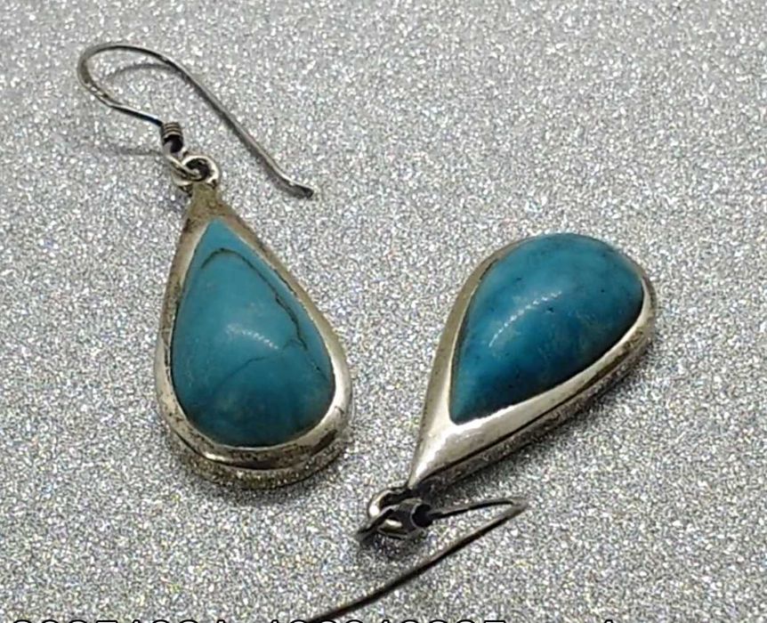 Cercei argint cu howlit albastru – model picătură