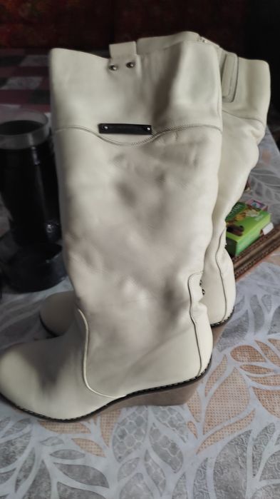 Сапоги женские кожаные