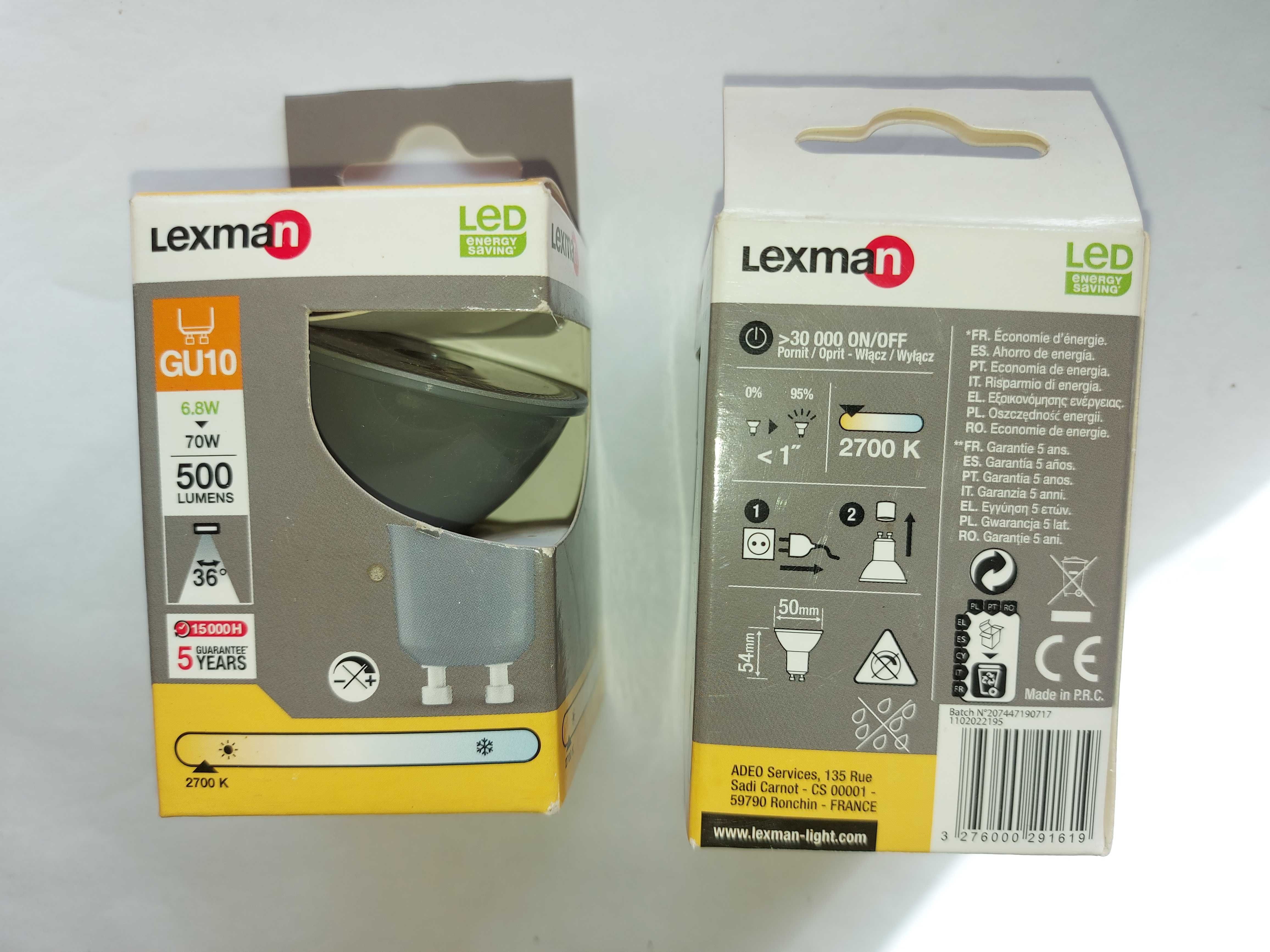 Becuri noi LED lexman model gu10,  6.8W = 70W, 500 lumeni, 15000 ore