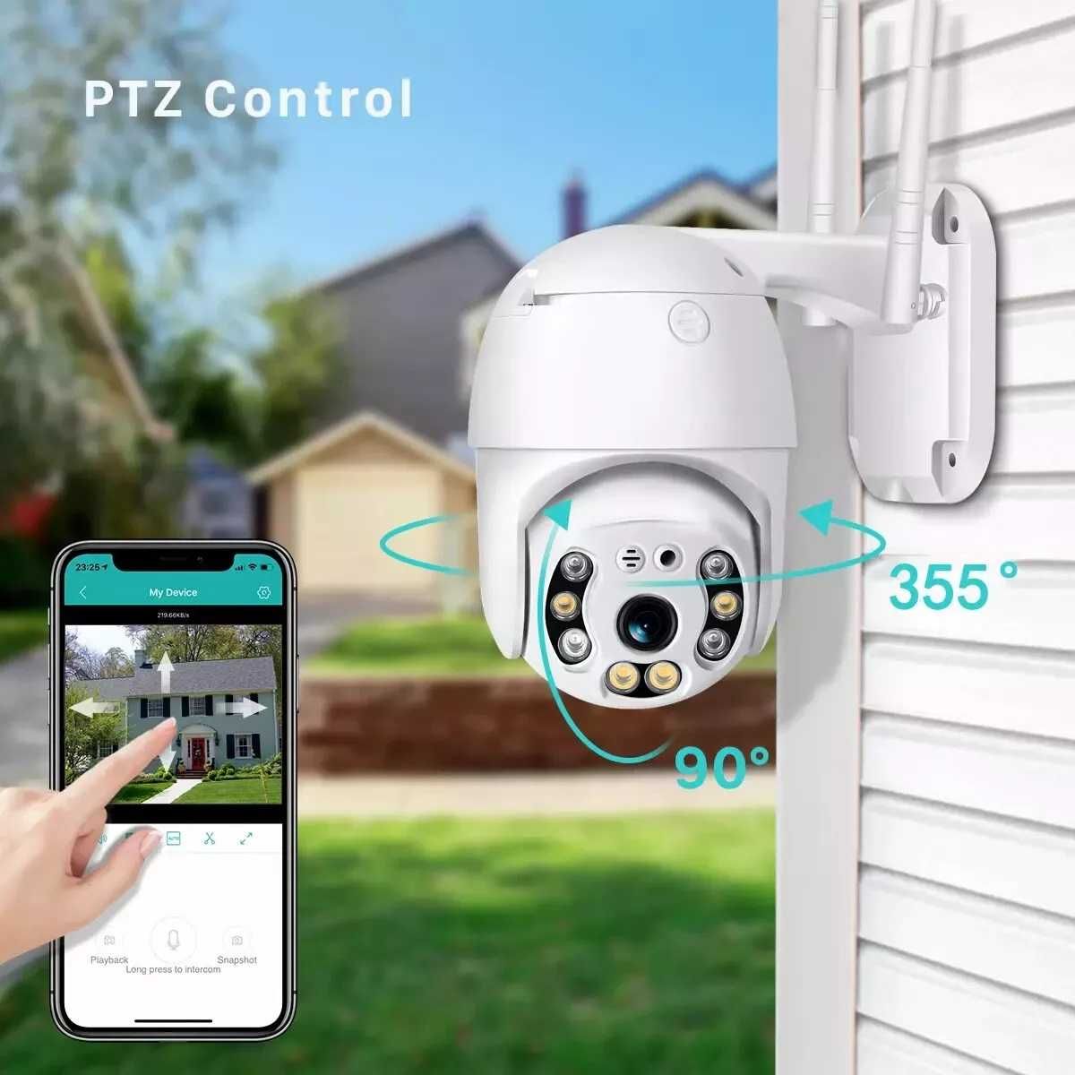 iCSee Външна Въртяща PTZ CAMERA WiFi. Водоустойчива IP камера Wi-Fi
