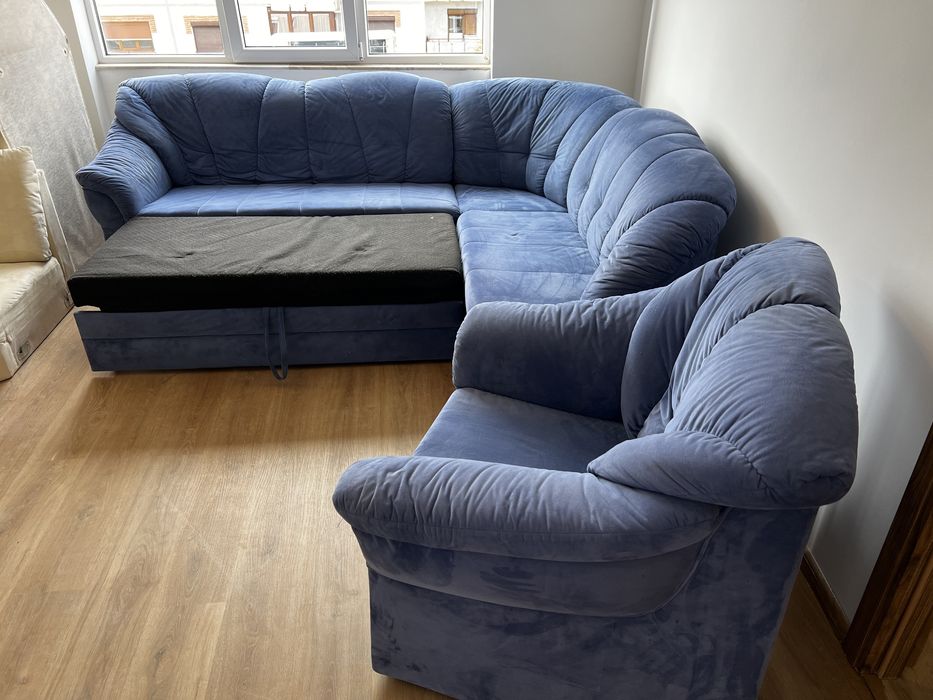 Coltar extensibil cu lada depozitare + fotoliu