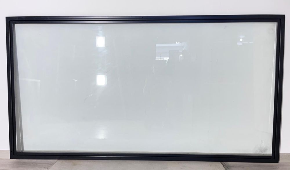 2 Buc. Geam cu Ramă Metalică Neagră, Sticlă Clară, Dimensiuni Mari