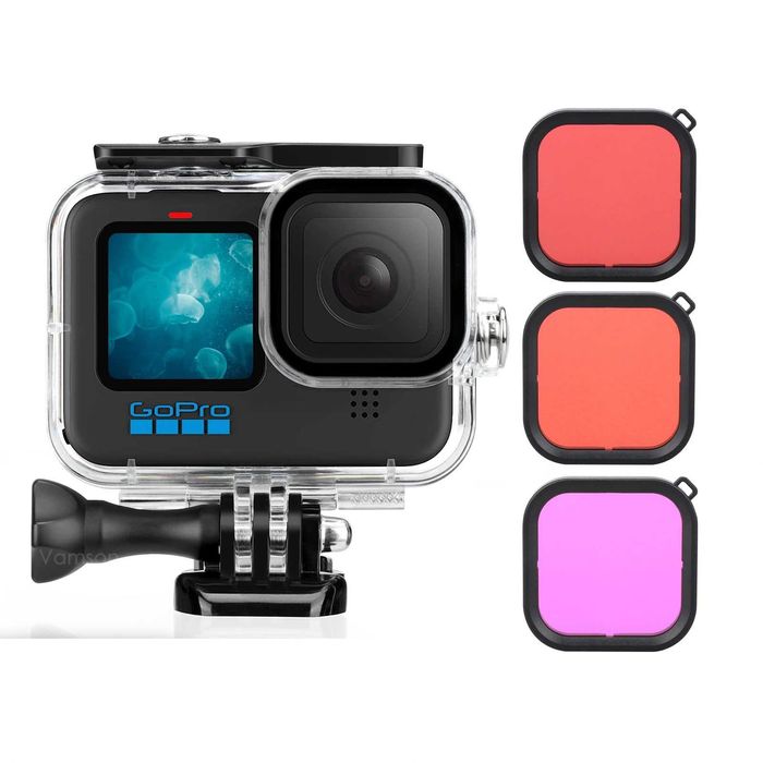 Set accesorii GoPro 9, 10, 11, 12, 13 carcasa subacvatica husa folie