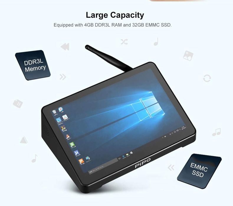 PIPO X10 Pro IPS 1920 * 1280 Ecran 10.8 Inch Windows 10 Mini PC Z8350