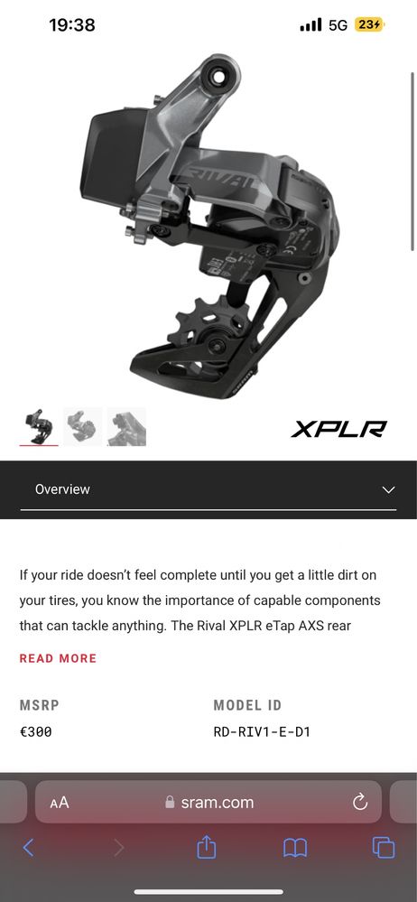 Заден дерайльор Sram Rival XPLR - 60лв