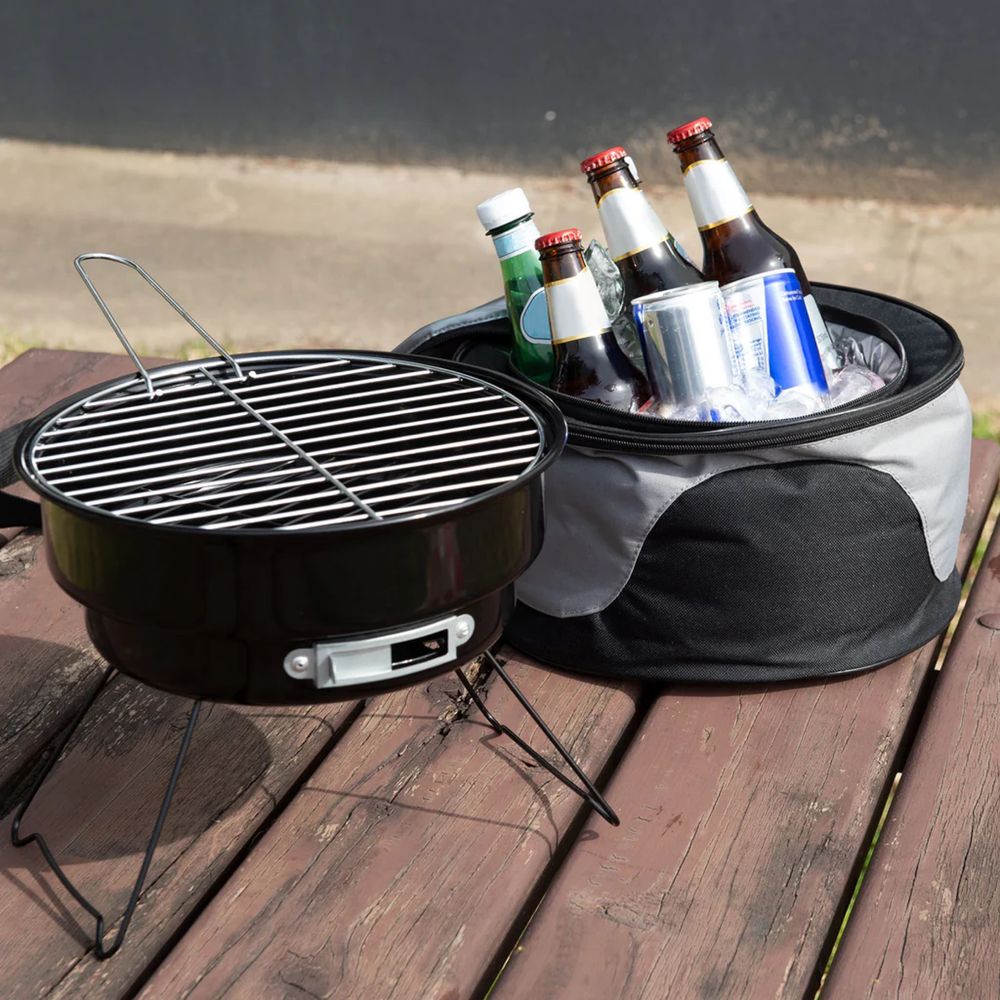 Barbeque grill & cooler bag