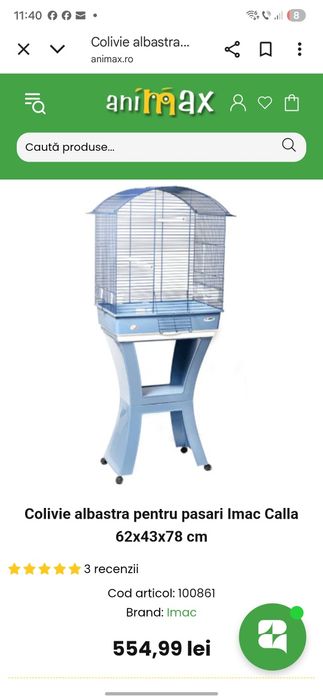 Colivie papagali cu suport