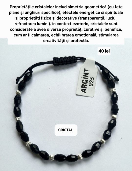 Brățări cu pietre semiprețioase și biluțe din argint