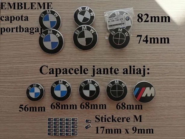 Emblema Sigla Stema Bmw neagra capota/portbagaj