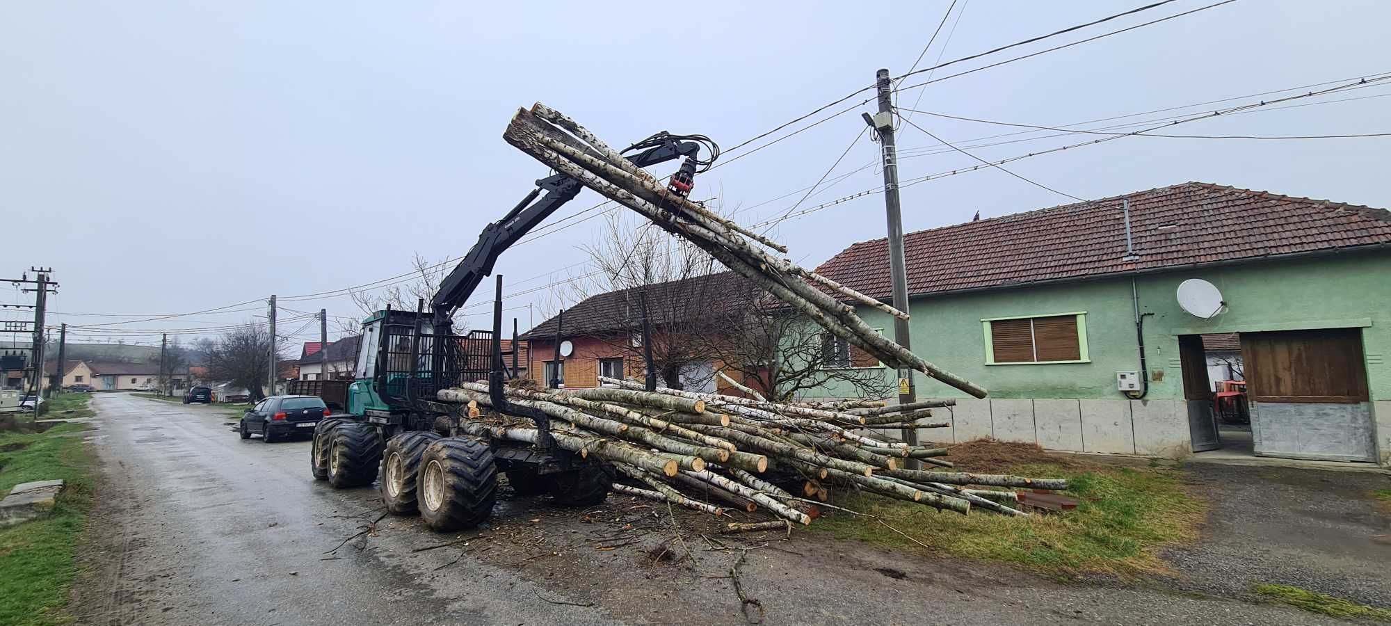 Forwarder Silvatec 856 cu macara Cranab cu joystick utilaj padure