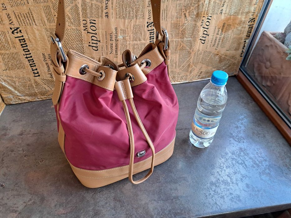 дамска чанта Navyboot /тъмно червено,торба-естествена кожа,като Нова!