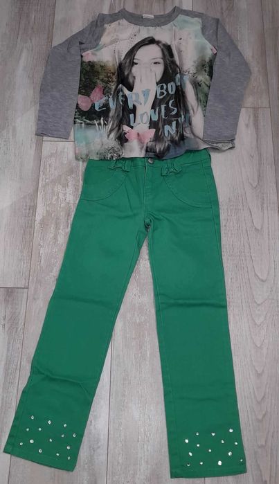 Блузка ZARA и дънки Gymboree за ръст 128
