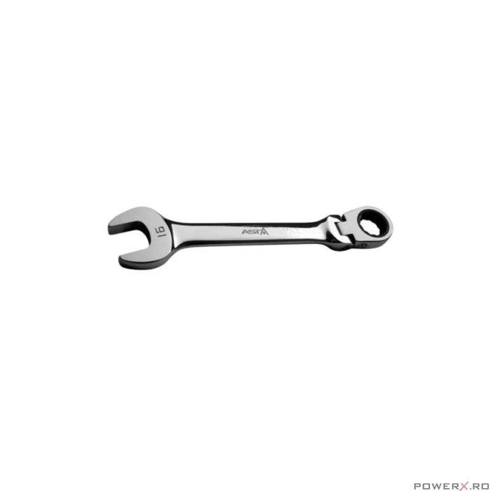 Cheie combinata, fixa si inelara cu clichet, 15 mm, articulara, Asta