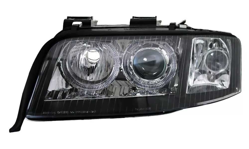 фарове Ауди А6 Ц5 Нови Черни Фейслифт ейнджъл Audi A6 C5 99-01 DEPO