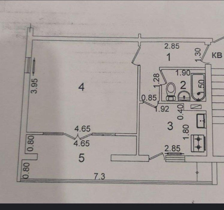 Юнусабад 4 Шохсарой 1/4/4 42м²