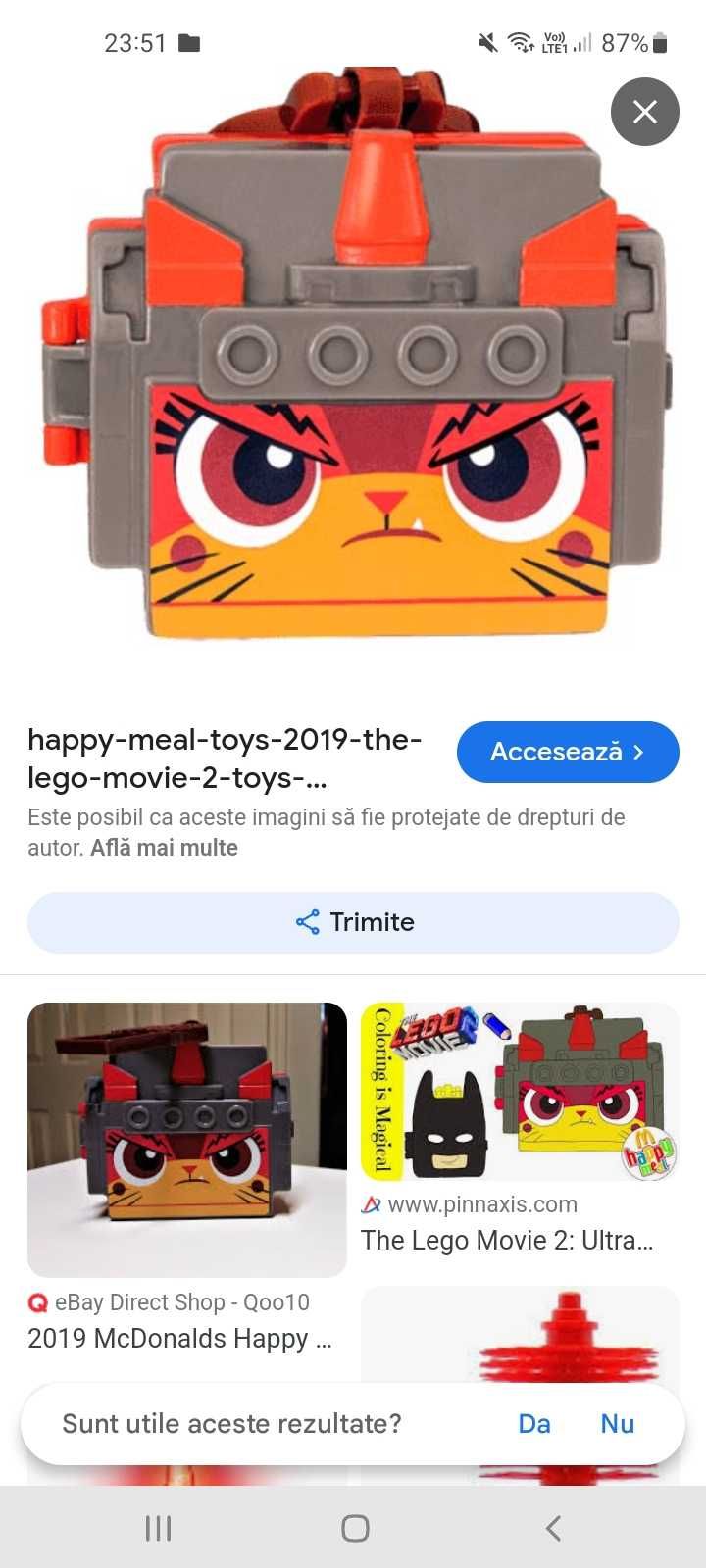 UniKitty LEGO film, breloc tip compartiment de depozitare