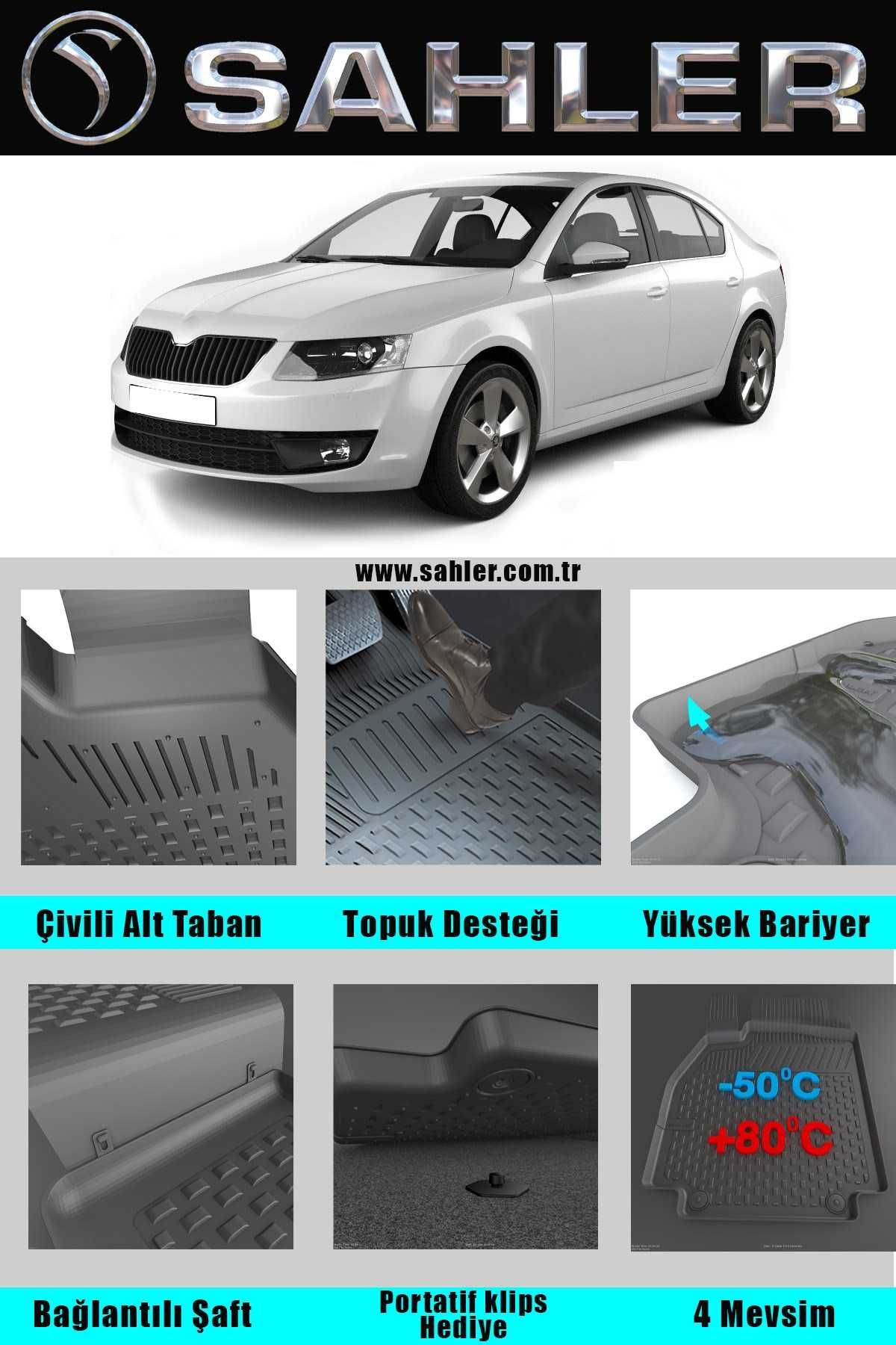 НОВО !!! Стелки гумени за ШКОДА ОКТАВИЯ 2013 - 2020 / SKODA Octavia