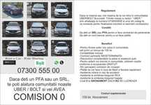 MASINI UBER / BOLT / Comision 0%