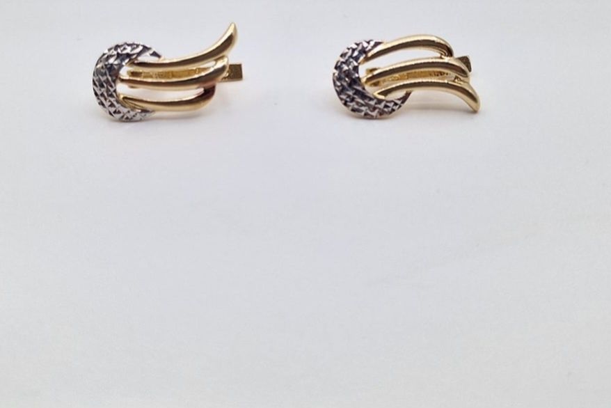 Cercei aur galben si alb, 3g