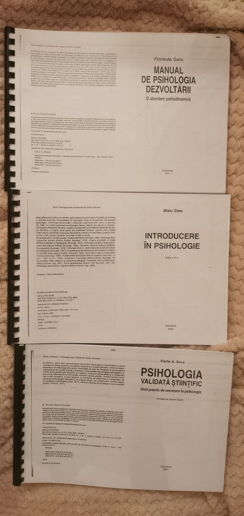 Cărți Bibliografie Anul I - Facultatea de Psihologie București