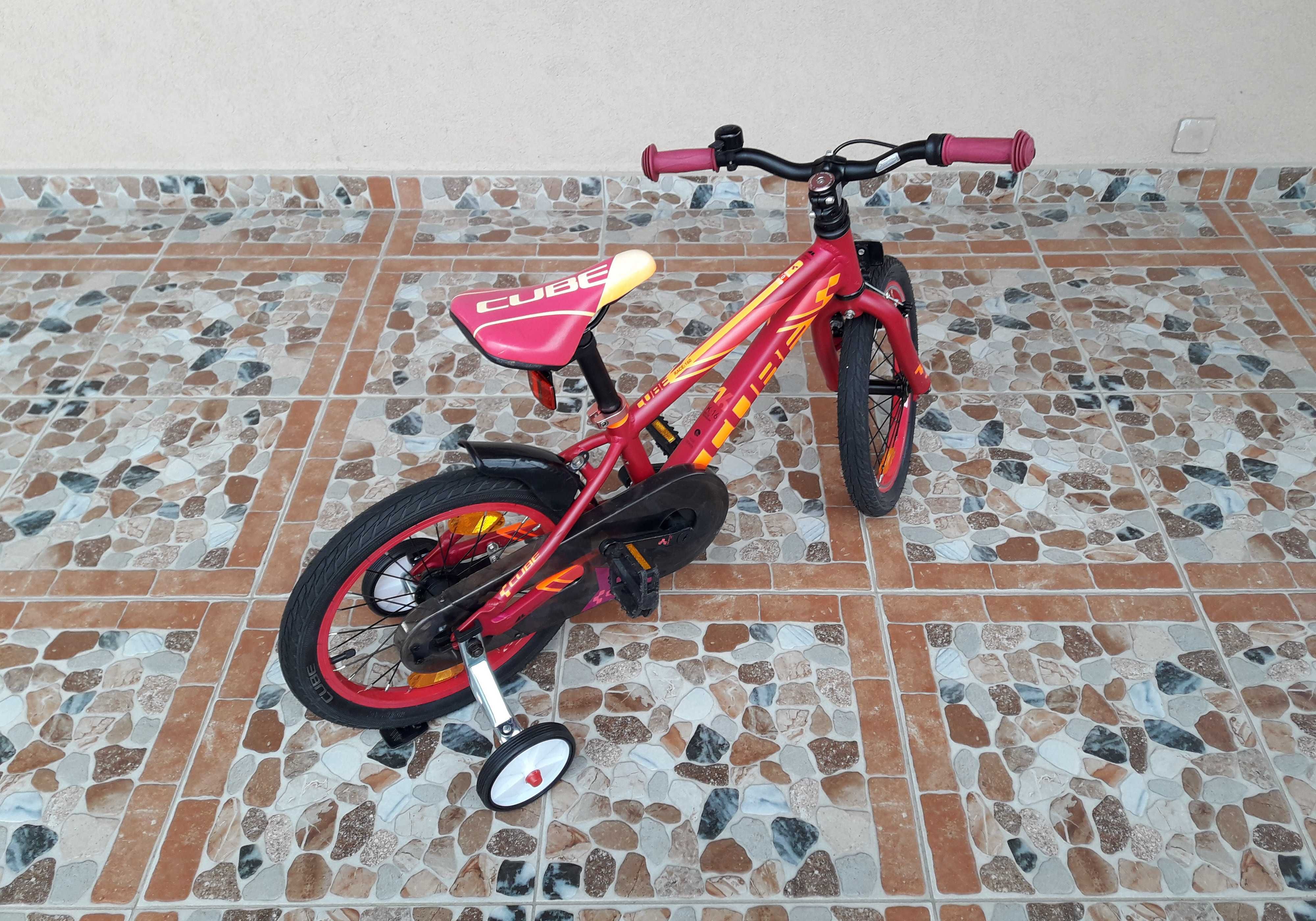 Bicicletă copii 16’ Cube Race KID 160 MTB, ALUMINIU – roz/orange