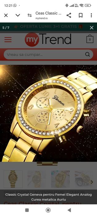 Vând ceas Geneva auriu