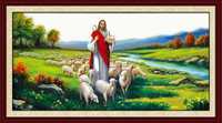 "Иисус-пастырь с ягненком на руках" Набор алмазной вышивки.