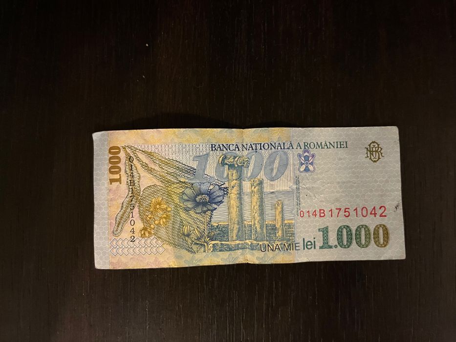 Bancnota 1000 de lei anul 1998 seria 014B MIHAI EMINESCU