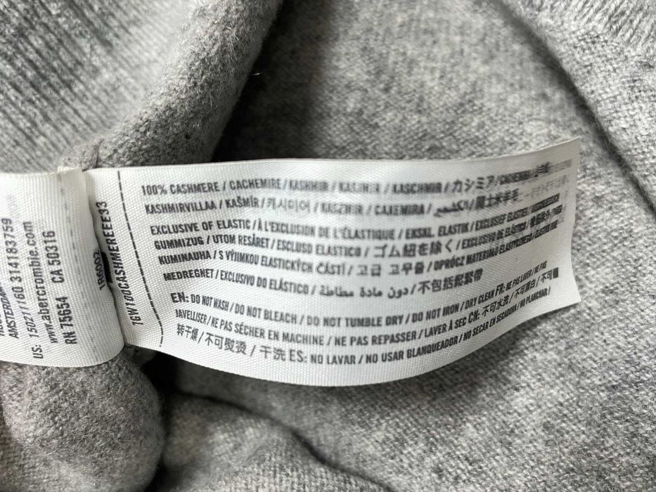 Abercrombie & Fitch размер L дамскикашмирен пуловер 100% КАШМИР сив