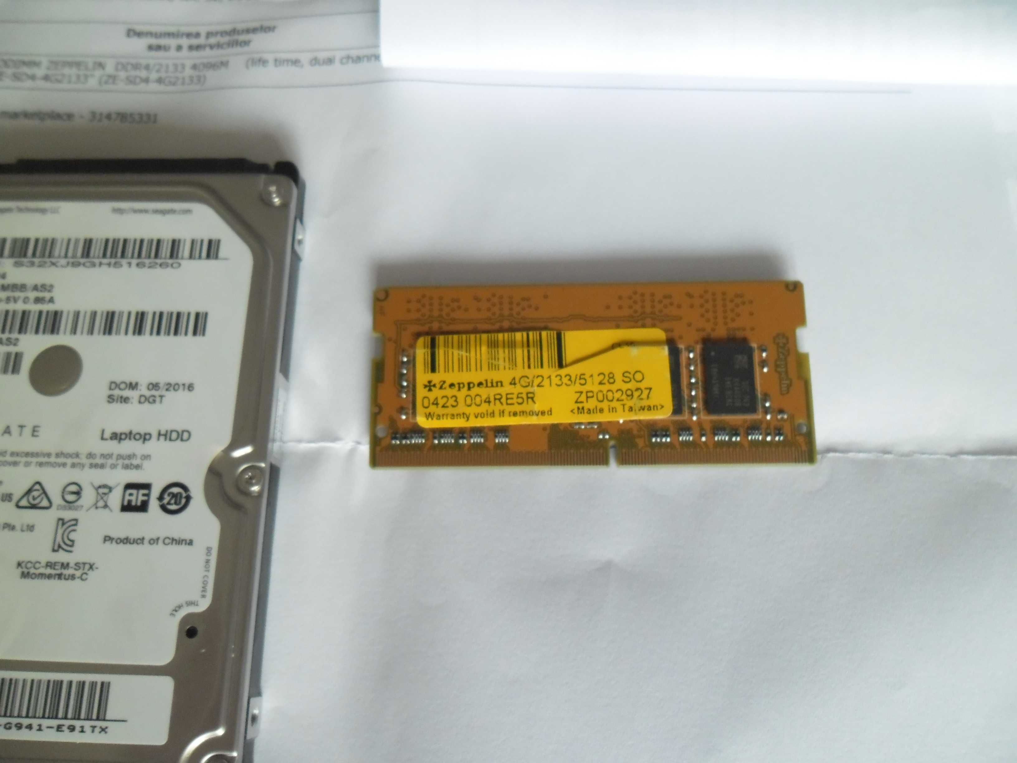 Hard 1T si memorie 4GB DDR4 Laptop